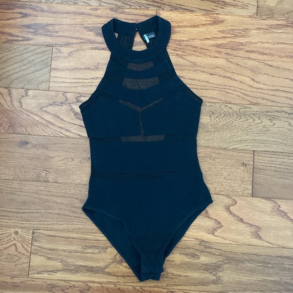 Sparkle & Fade Mesh Block bodysuit black - Picture 3 of 12